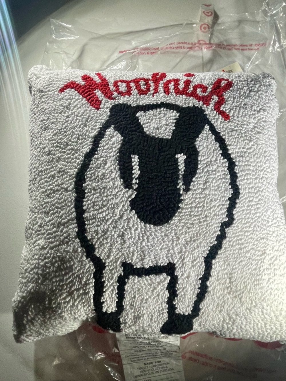 Woolrich White & Black Sheep Toss Pillow 14”x14” NWT Cozy Home Decor Bedding